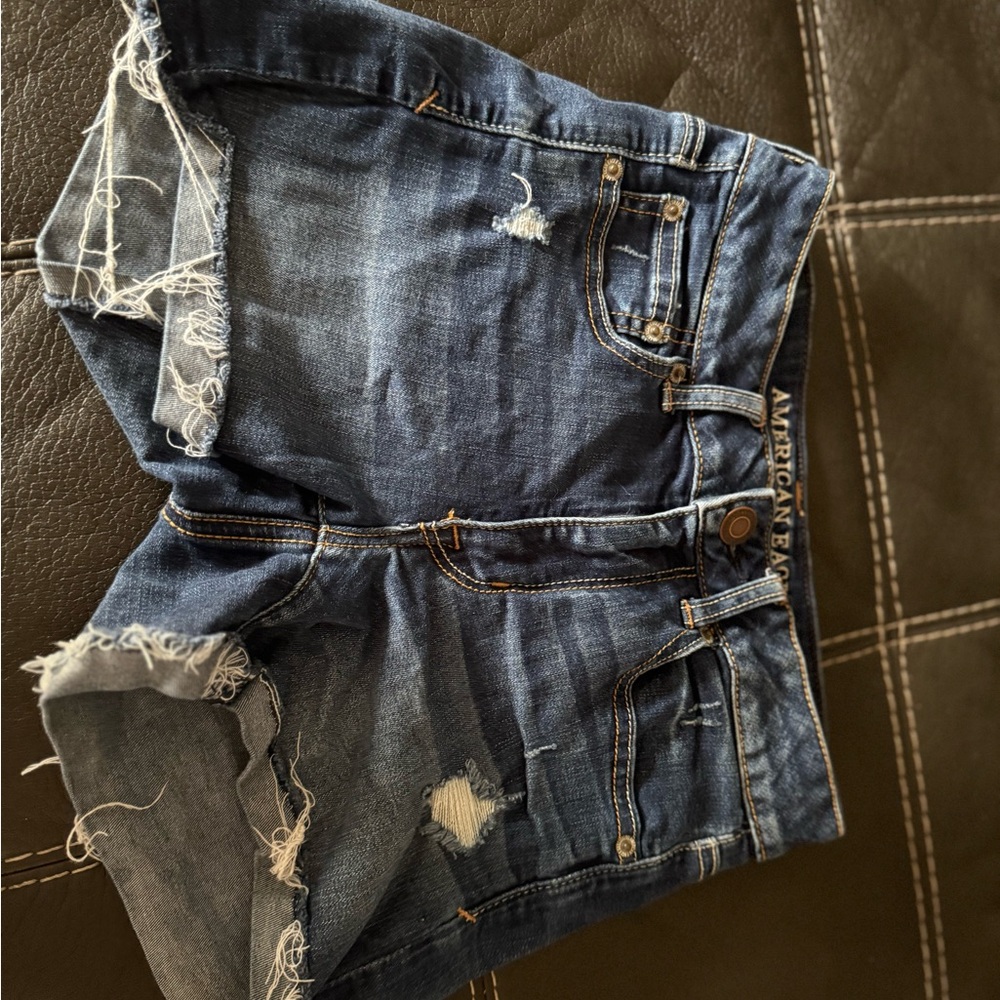 American Eagle Outfitters Distressed Blue Jean Shorts